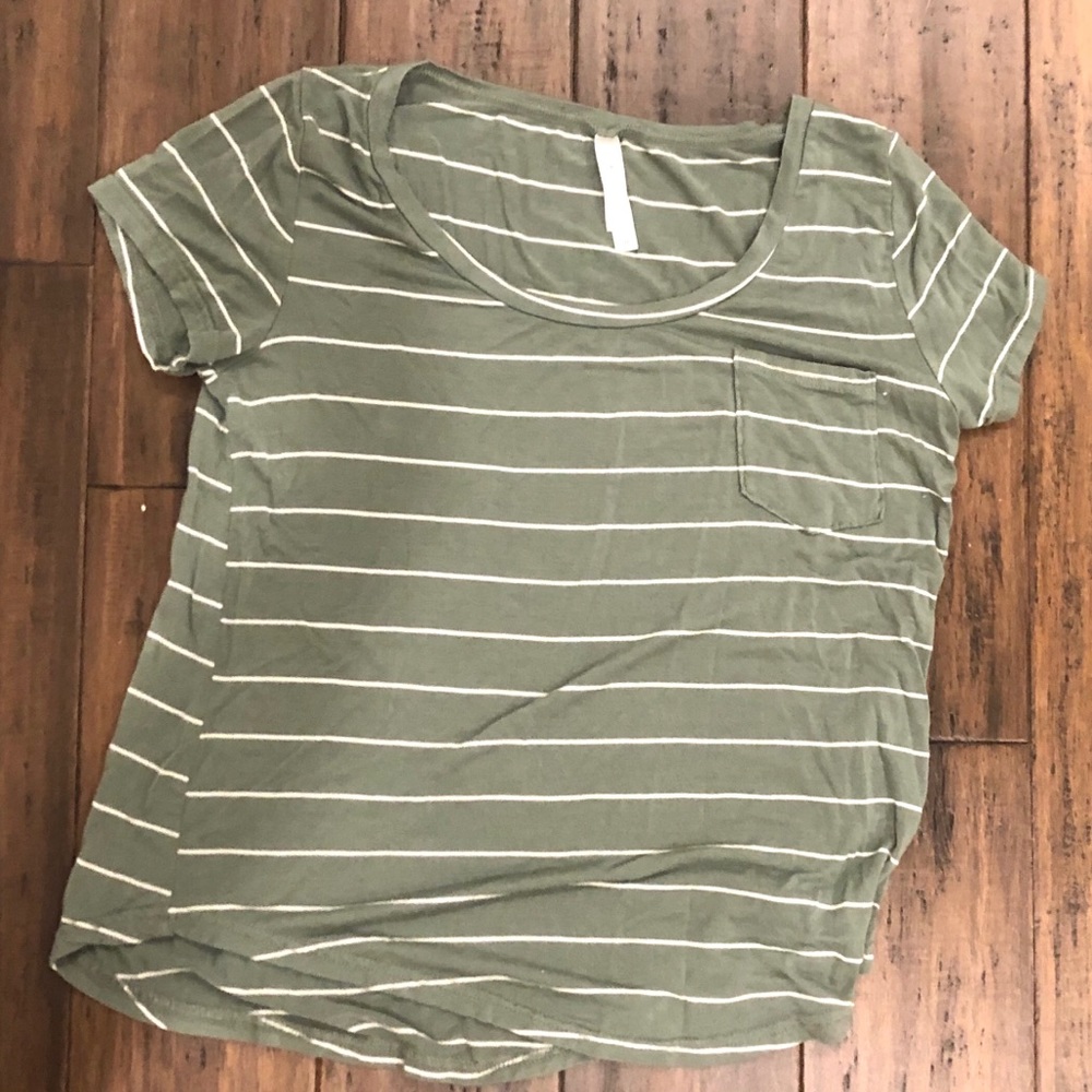 Forest green striped shirt